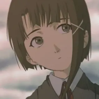 👀 Iwakura Lain Serial Experiments Lain Anime, Iwakura Lain, Serial Experiments Lain, Fille, Personnage, Cyberpunk whatsapp sticker