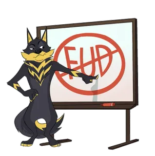 🚫 FUD собака, животное, мультфильм, страх, неуверенность, сомнение, FUD telegram sticker