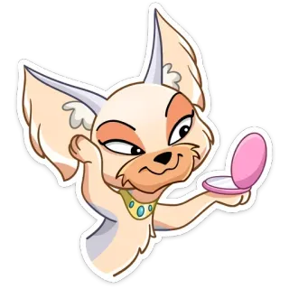 ☺️ cachorro, desenho animado, animal, maquiagem, fofo telegram sticker