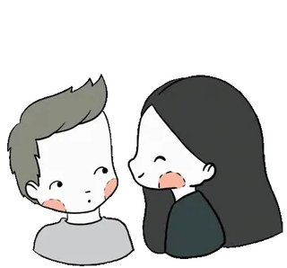 😘 couple, love, relationship, cartoon, cute, romantic, illustration, people telegram sticker