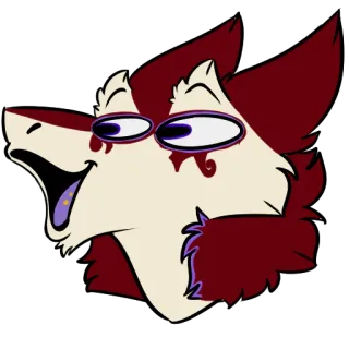 😲 Фурри, Мультфильм, Животное, Собака, Голова, Выражение, Смешной telegram sticker