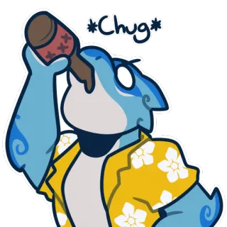 🍺 *Chug* exen, trinken, party, cartoon, tier, sommer whatsapp sticker