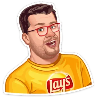 😉 personne, dessin animé, lays, chips, portrait telegram sticker