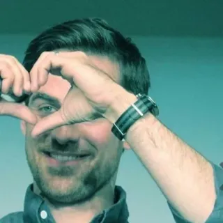 ❤ hombre, corazón, mano, amor, retrato, sonrisa whatsapp sticker