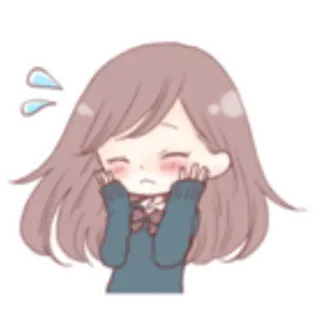 ✨ Anime, Manga, Ragazza, Kawaii, Carino/a, Nervoso/a, Imbarazzato/a telegram sticker