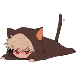 😙 Bakugo Katsuki My Hero Academia anime, cat, bakugo, mha, my hero academia telegram sticker