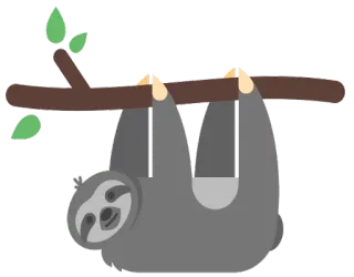 😜 ленивец, животное, милый, ветка, ленивый telegram sticker