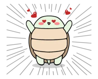 🐢 tortuga, amor, lindo, animal, dibujos animados telegram sticker