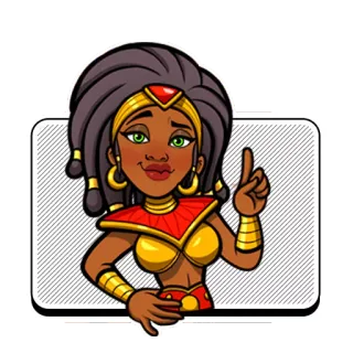☝️ cartoon, vrouw, personage, sticker, goud, rood, koningin telegram sticker
