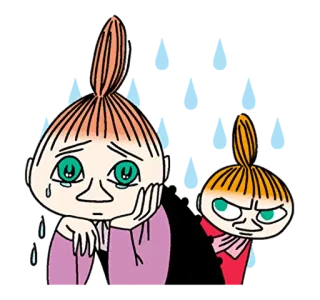 😭 Little My Moomin Cartoon, Finnisch, Mumin, Traurig, Wütend telegram sticker