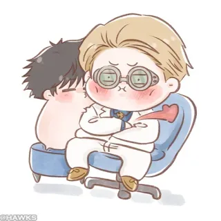 ⚪️ @HAWKS Anime, Kawaii, Lucu, Chibi, Kartun telegram sticker