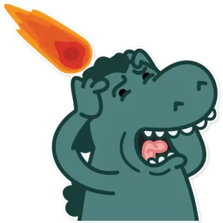 😱 dinosaur, meteor, ouch, cartoon, sticker, funny, impact telegram sticker