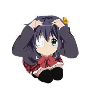 😔 Anime, Chica, Parche en el ojo, Linda telegram sticker