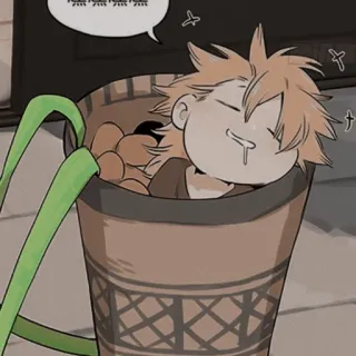 🐾 無無無無無 Anime, Mangá, Dormindo, Cesta, Fofo telegram sticker