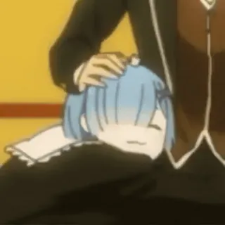 🫳 Rem anime, dibujos animados, Rem, Re:Zero, lindo, chibi, kawaii whatsapp sticker