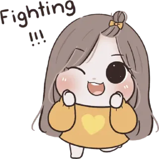 🩰 Fighting Desenho animado, Fofo, Garota, Kawaii, Luta, Animado, Adesivo telegram sticker