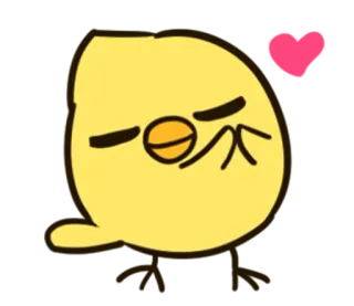 ❤ oiseau, poussin, endormi, dessin animé, animal, kawaii whatsapp sticker