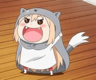 😤 Animé, Dessin animé, Mignon, En colère, Cri, Animal, Sweat à capuche whatsapp sticker