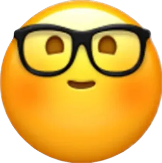 🤓 emoji, face, glasses, nerd, smart, expression, yellow, intellectual telegram sticker