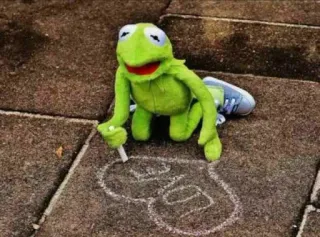 ❤️ Kermit Love kermit the frog, frog, love, heart, muppets, chalk telegram sticker