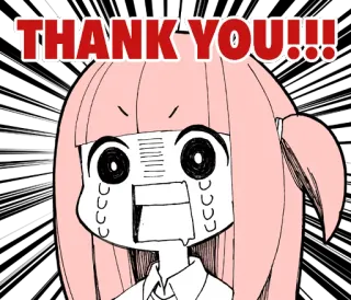 😂 THANK YOU!!! Anime, Ragazza, Grazie, Espressione, Cartone animato whatsapp sticker