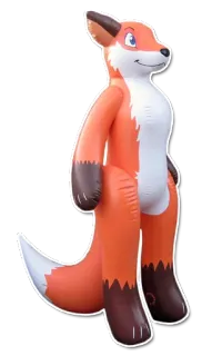 🐺 volpe, gonfiabile, animale, cartone animato, giocattolo, mascotte telegram sticker