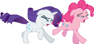 😭 Rarity, Pinkie Pie My Little Pony pleurer, triste, poneys, dessin animé, animé telegram sticker
