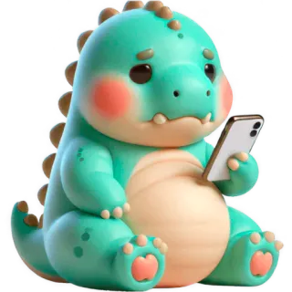 📱 ไดโนเสาร์, น่ารัก, การ์ตูน, โทรศัพท์, สติกเกอร์, สัตว์ whatsapp sticker