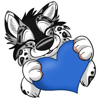 💙 furry, animal, desenho animado, coração, leopardo, cachorro, personagem telegram sticker