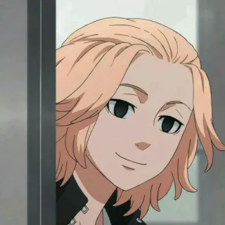 👋 Mikey Tokyo Revengers Аниме, Персонаж, Манга, Блондинка, Улыбка whatsapp sticker
