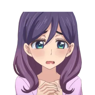 😞 anime, girl, character, worried, cute, cartoon whatsapp sticker