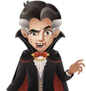 🧛‍♂ Dracula vampiro, halloween, mostro, spaventoso, cartone animato telegram sticker