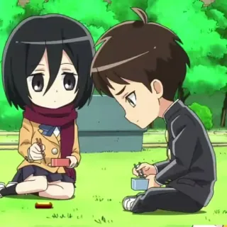 🕶 Eren Yeager Attack on Titan Anime, Fanart, Attack on Titan, Manga, Eren Yeager, Mikasa Ackerman telegram sticker
