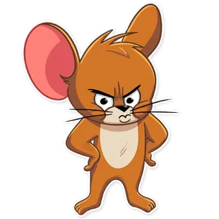 😠 Jerry Mouse Tom and Jerry cartoon, mouse, angry, funny, jerry telegram sticker