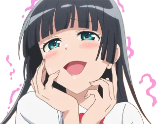 🤤 Аниме, девушка, милый, румянец, Манга telegram sticker
