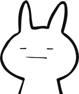 😑 Hase, Kaninchen, weiß, Cartoon, niedlich, Tier whatsapp sticker