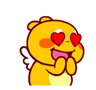 ๐ cinta, hati, imut, kartun, malaikat, kawaii, emoji, kasih sayang telegram sticker