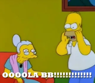 🌊 Homer Simpson The Simpsons OOOOLA BB!!!!!!!!!! 만화, 코미디, 웃긴, 심슨, 할머니, 애니메이션, TV 프로그램 telegram sticker