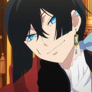 💎 anime, character, male, blue eyes, black hair telegram sticker