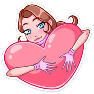 😍 desenho animado, mulher, coração, rosa, amor, fofo, anime telegram sticker
