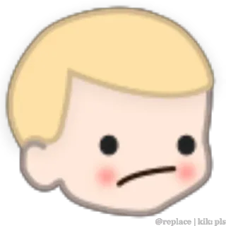 😕 replace | kik:pls Avatar, Capelli biondi, Faccia neutra telegram sticker