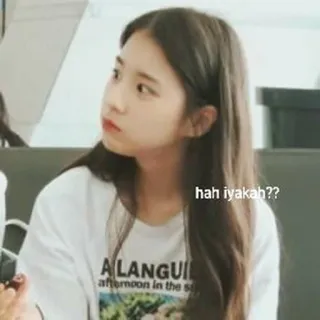 ⁉️ hah iyakah?? 女人, 女孩, 表情, 问题 whatsapp sticker