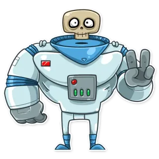 ✌ Skelett, Astronaut, Raumanzug, Cartoon, Friedenszeichen, Figur whatsapp sticker