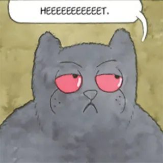 🙁 HEEEEEEEEEEET. kucing, kartun, hewan whatsapp sticker