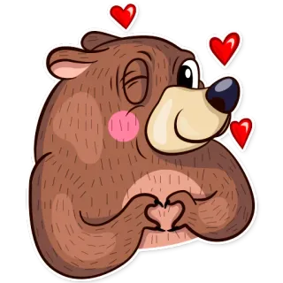 😍 bear, animal, cartoon, heart, love, cute, kawaii whatsapp sticker