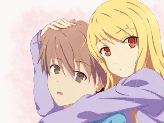❤ Anime, Casal, Romance, Ilustração, Fofo, Afeição telegram sticker