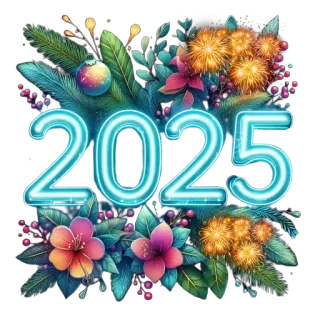 🎫 2025 ปีใหม่, 2025, ปี, งานฉลอง, เทศกาล, ดอกไม้ไฟ, ดอกไม้ whatsapp sticker