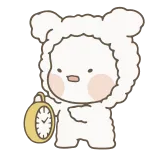 😡 かわいい, 漫画, ふわふわ, クマ, 時計, 動物, カワイイ, ステッカー telegram sticker