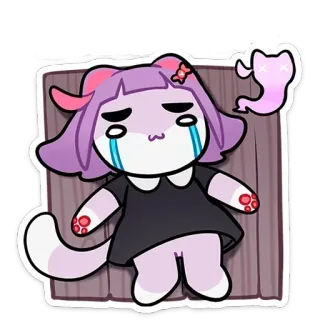 😭 nhãn dán, mèo, anime, dễ thương, ma, khóc whatsapp sticker