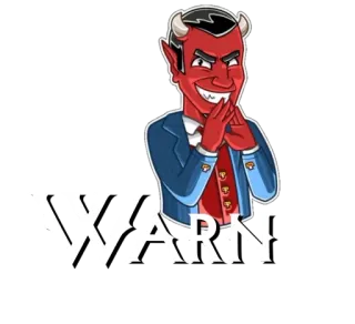 ❗ WARN diabo, alerta, adesivo, vermelho, mal, desenho animado telegram sticker